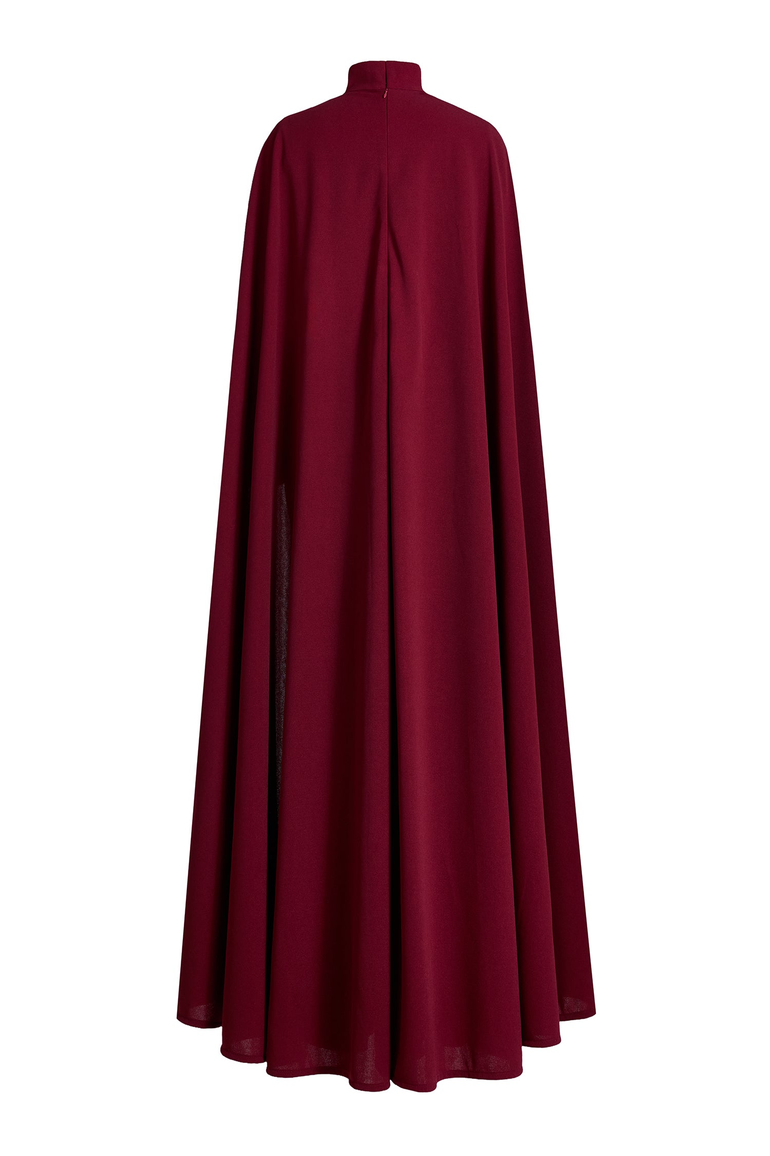 Cape Asymmetrical Ruched Maxi Dress
