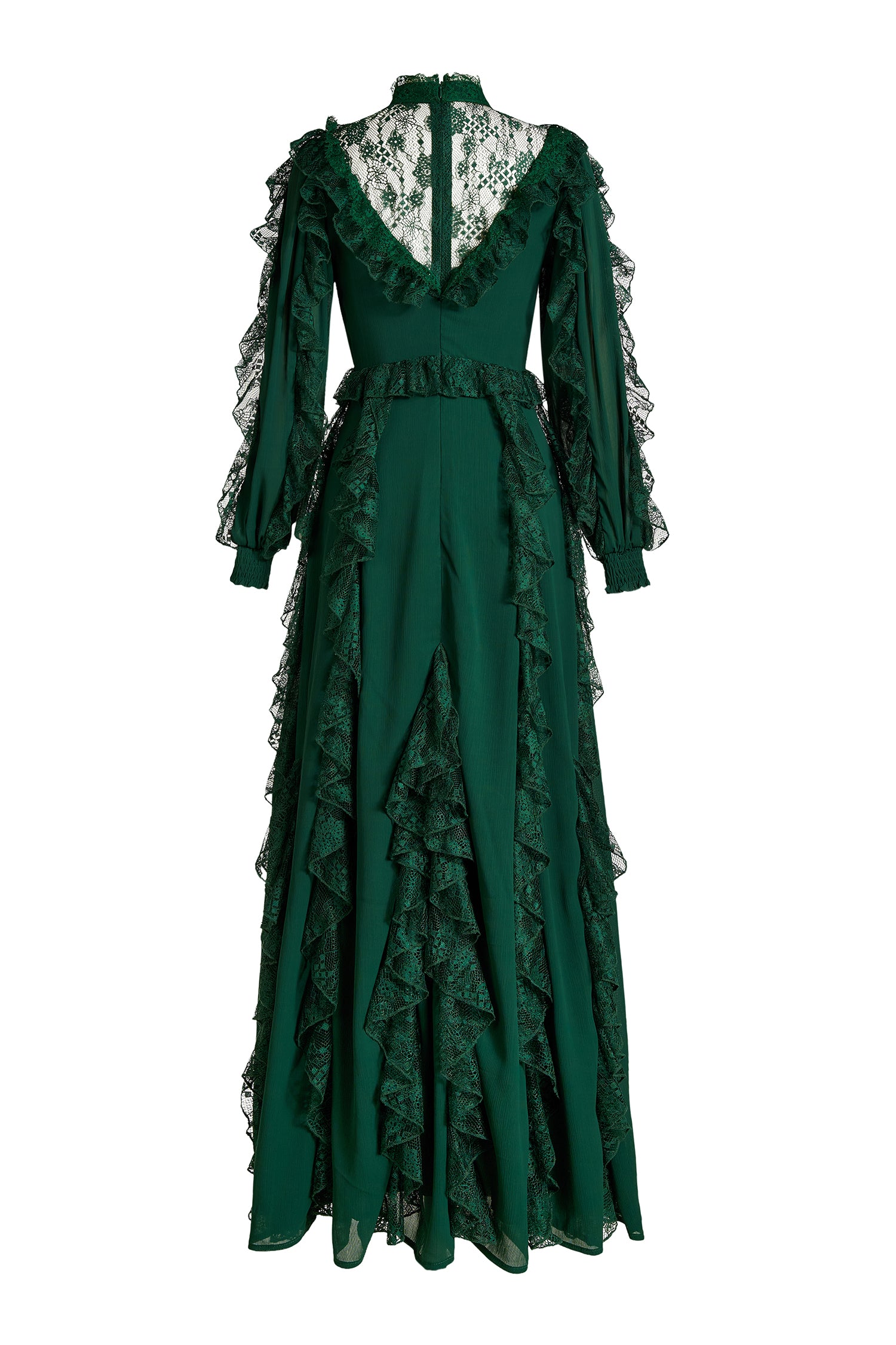 Lace Splicing Chiffon Maxi Dress