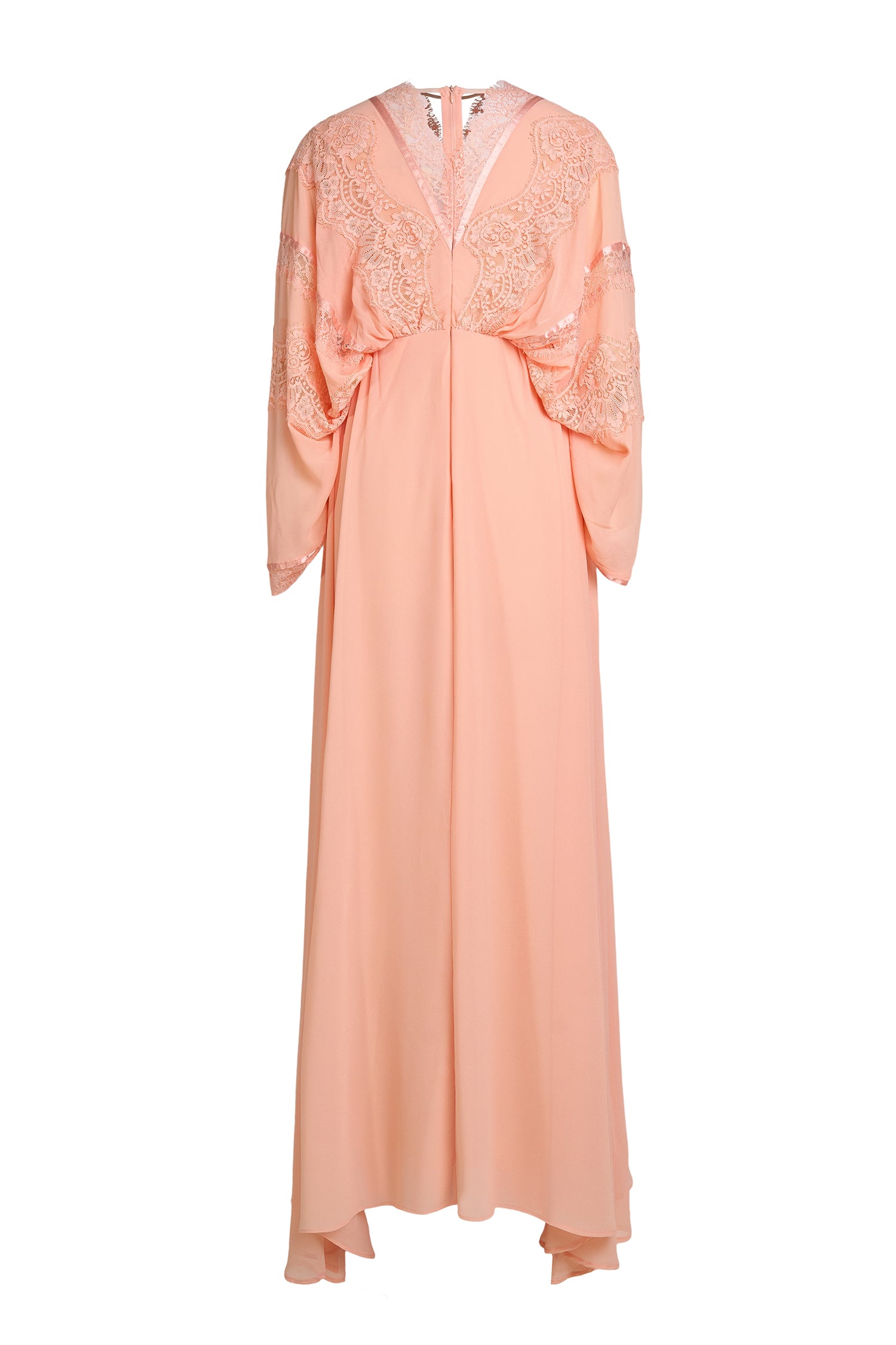 Lace Chiffon Batwing Sleeve Maxi Dress