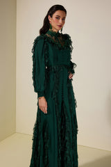 Lace Splicing Chiffon Maxi Dress