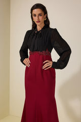 Chiffon Pleated Rivet Maxi Dress