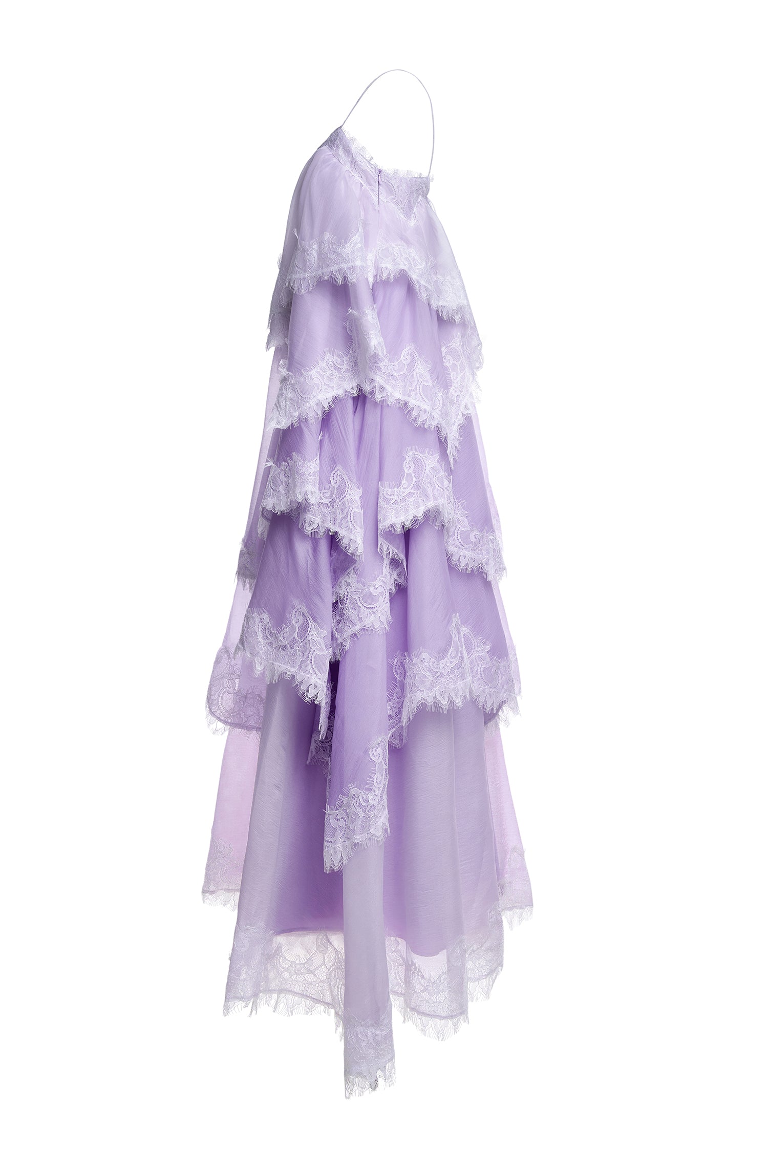 Chiffon Gradient Color Lace Maxi Dress