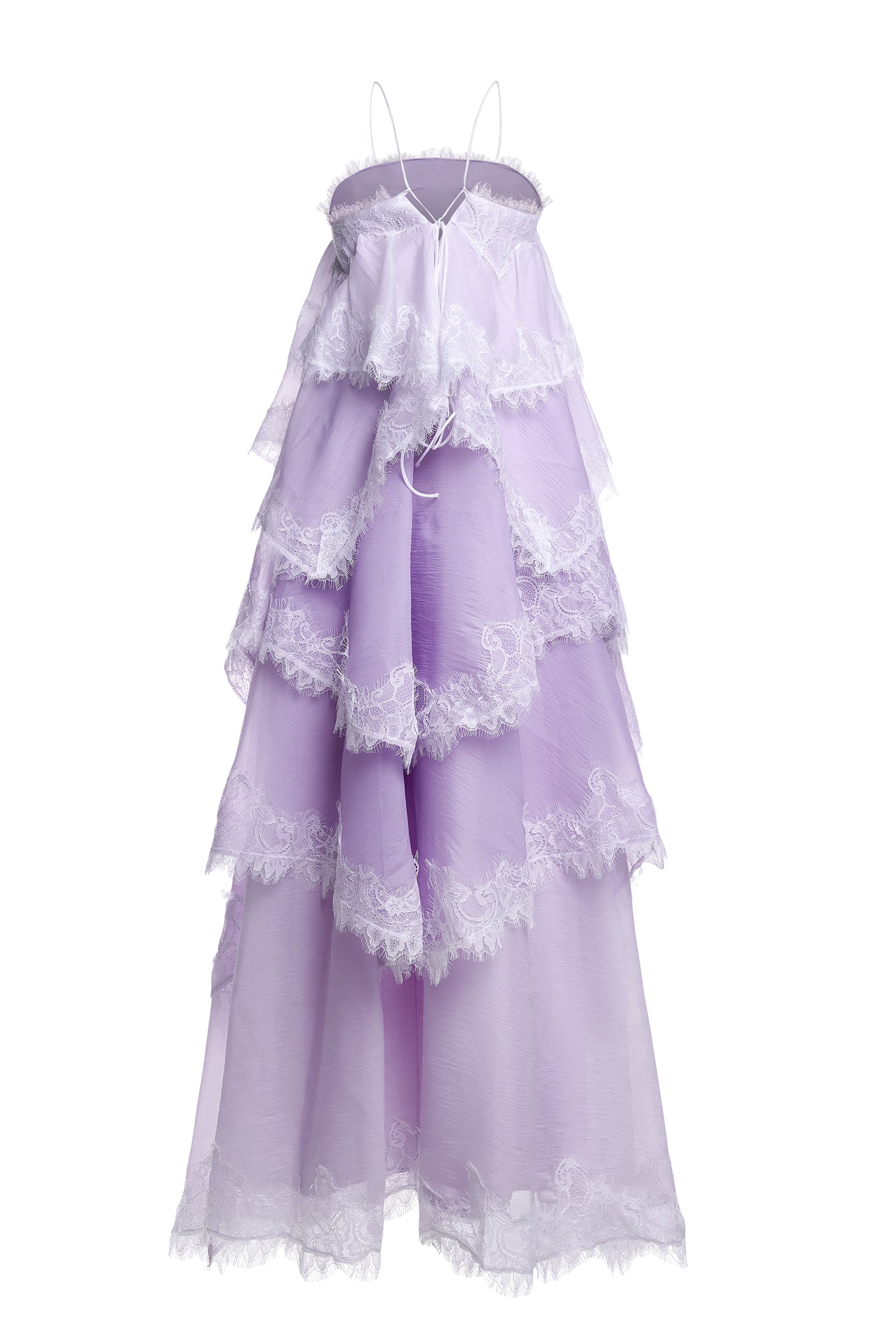 Chiffon Gradient Color Lace Maxi Dress