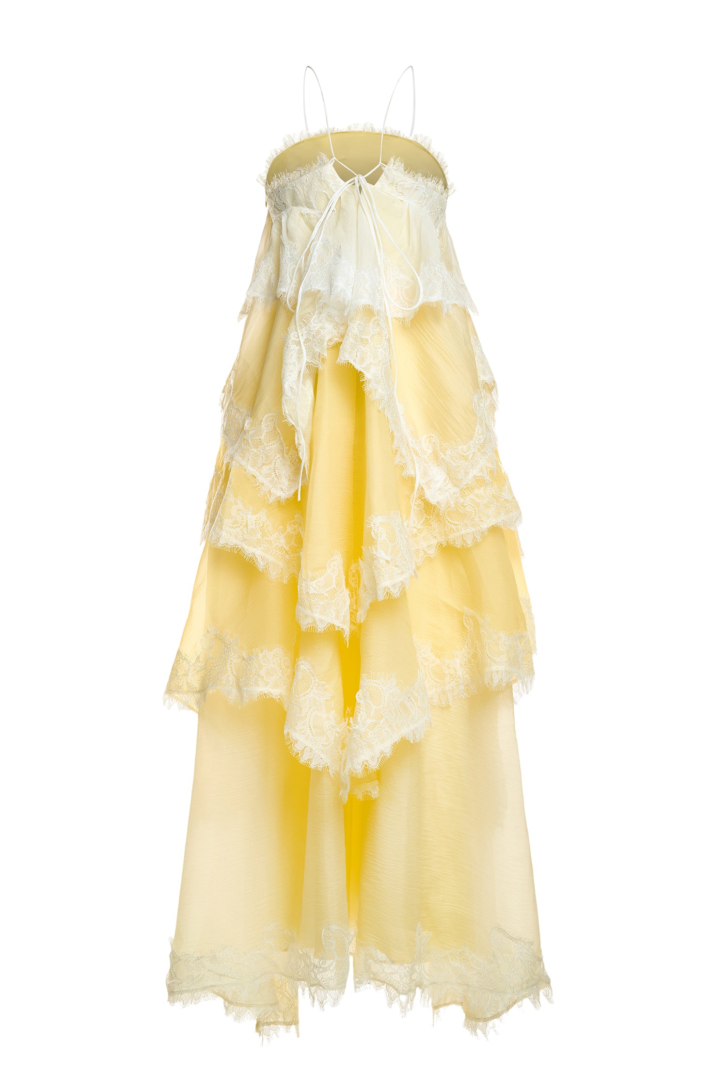Chiffon Gradient Color Lace Maxi Dress