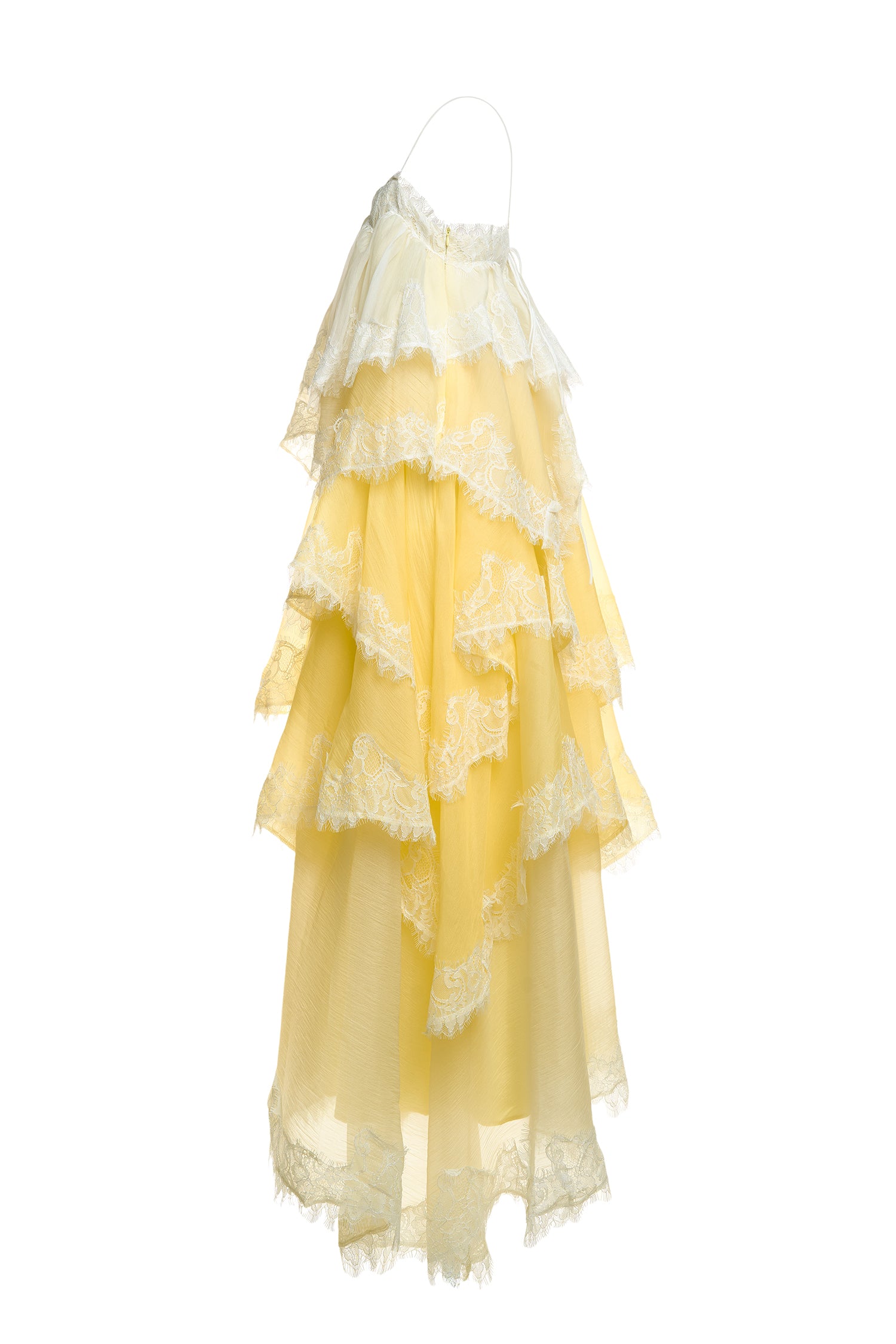 Chiffon Gradient Color Lace Maxi Dress