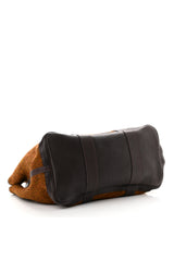 Faux Woolen Pu Leather Tote Bag