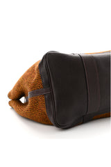 Faux Woolen Pu Leather Tote Bag
