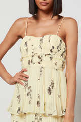 Cami Backless Ruched Tiered Ruffled Hem Midi Dress