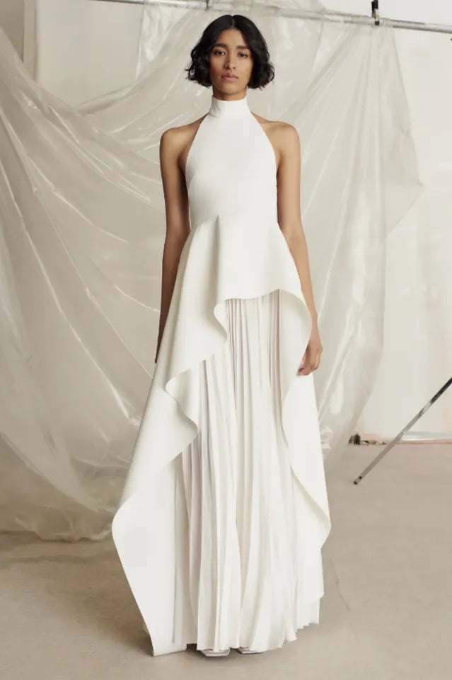 Sleeveless Backless Asymmetric Top & Maxi Skirt Set