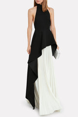 Sleeveless Backless Asymmetric Top & Maxi Skirt Set