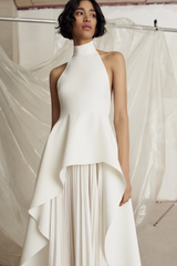Sleeveless Backless Asymmetric Top & Maxi Skirt Set