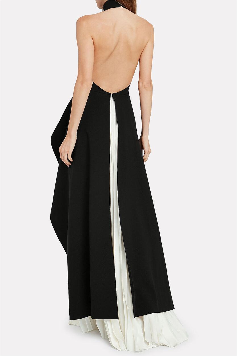 Sleeveless Backless Asymmetric Top & Maxi Skirt Set