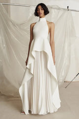 Sleeveless Backless Asymmetric Top & Maxi Skirt Set