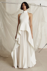 Sleeveless Backless Asymmetric Top & Maxi Skirt Set