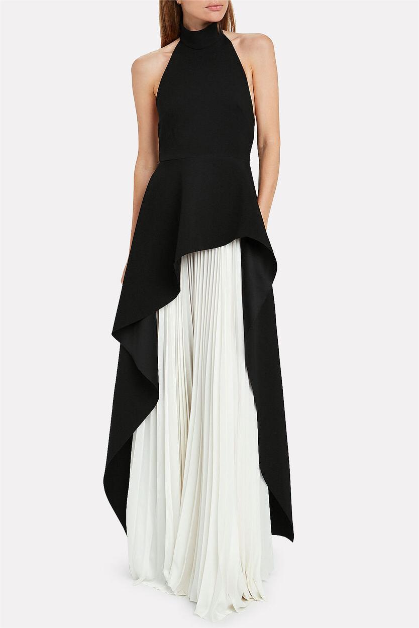 Sleeveless Backless Asymmetric Top & Maxi Skirt Set