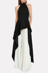 Sleeveless Backless Asymmetric Top & Maxi Skirt Set