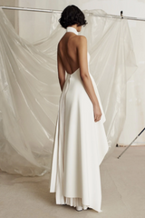 Sleeveless Backless Asymmetric Top & Maxi Skirt Set