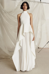 Sleeveless Backless Asymmetric Top & Maxi Skirt Set