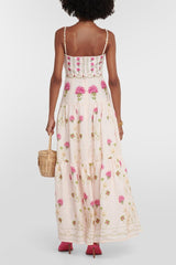 Floral Cami Tapered Waist Midi Dress