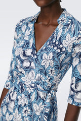 Floral Mid Sleeve Lace Up Wrap Midi Dress