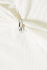 Knit Ruched Long Sleeve Maxi Dress White