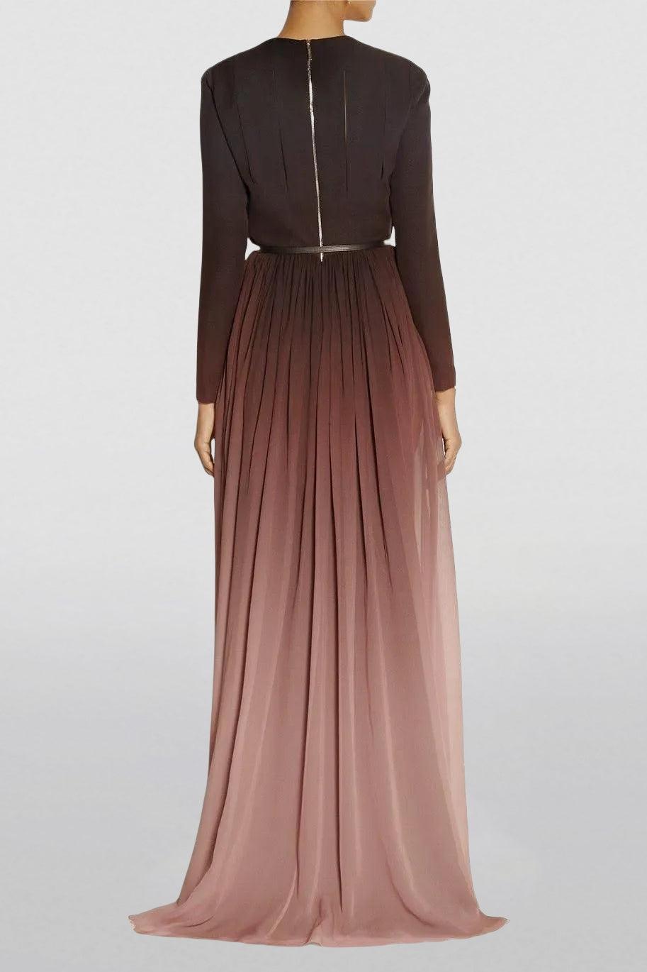 Gradient Color Ruched Maxi Dress
