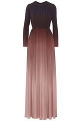 Gradient Color Ruched Maxi Dress