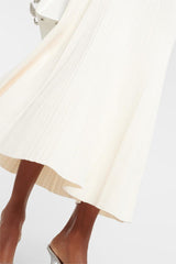 Jersey Button Long Sleeve Midi Dress
