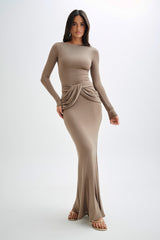 Jersey Solid Knotted Midi Dress