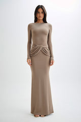 Jersey Solid Knotted Midi Dress