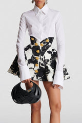 Solid Metal Button Long Sleeve Shirt