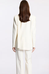 Solid Rhinestone Pocket Blazer & Pants Set