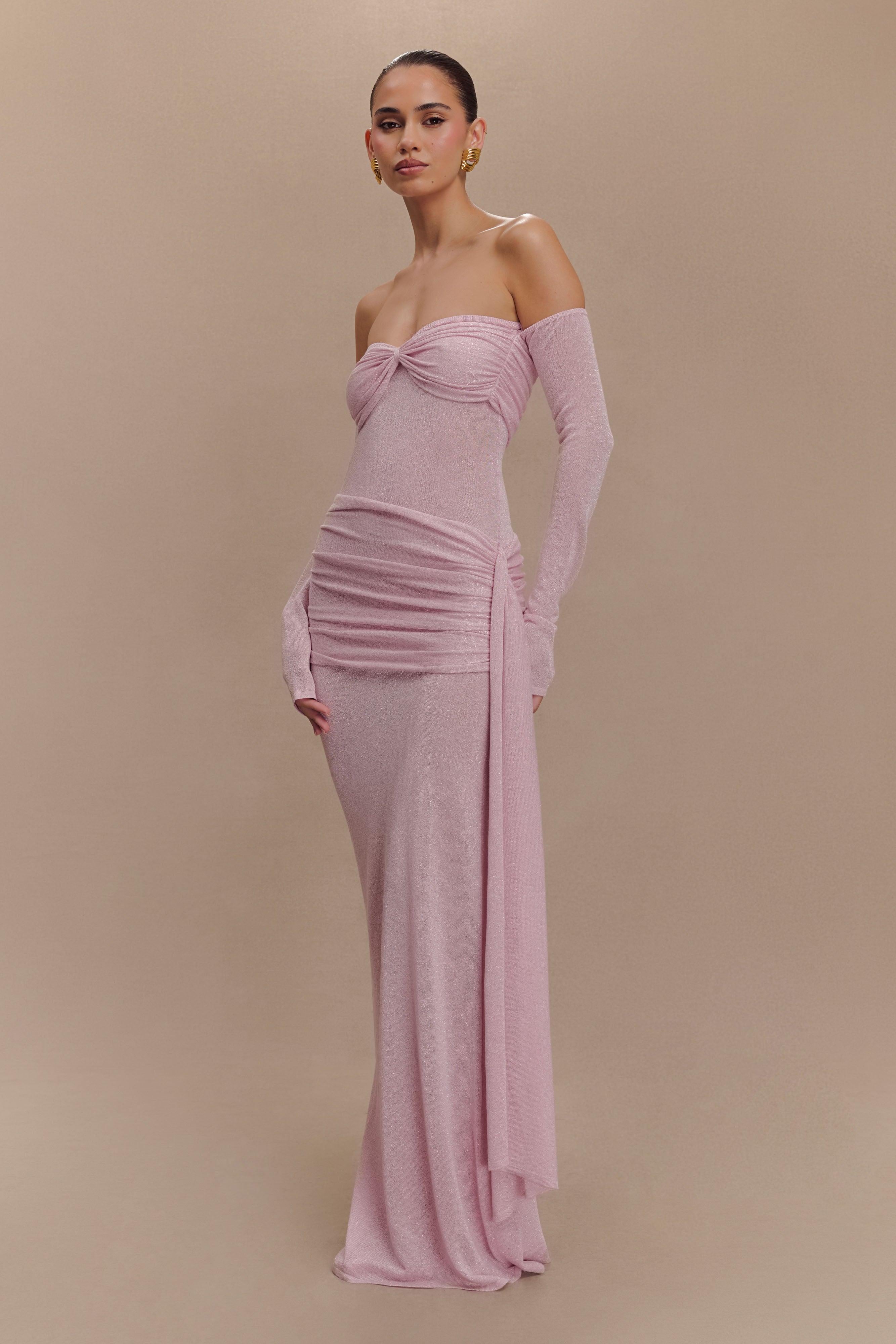 Solid Luxury Off-Shoulder Maxi Dress