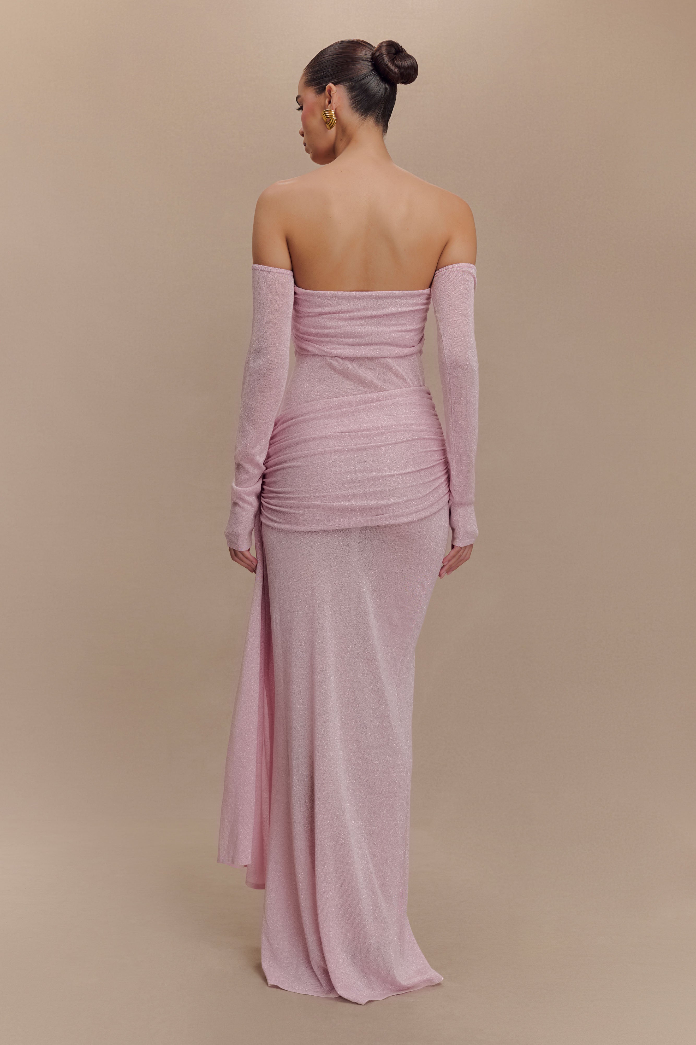 Solid Luxury Off-Shoulder Maxi Dress