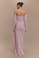 Solid Luxury Off-Shoulder Maxi Dress