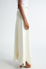 Solid Tassel Top ＆ Mid Waist Tassel Skirt Set