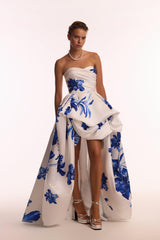 Floral Off-Shoulder Pleated Maxi Dress