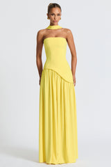 Splicing Off-Shoulder Split Maxi Dress