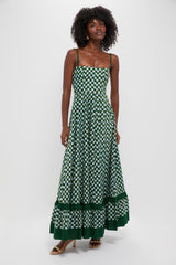 Checks Frill Sleeveless Maxi Dress