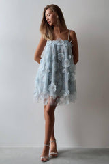Rhinestone Embroidered Slip Mini Dress