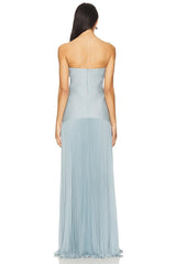 Solid Splicing Off-Shoulder Maxi Dress