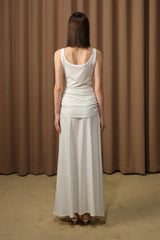 Solid Metal Flower Sleeveless Maxi Dress