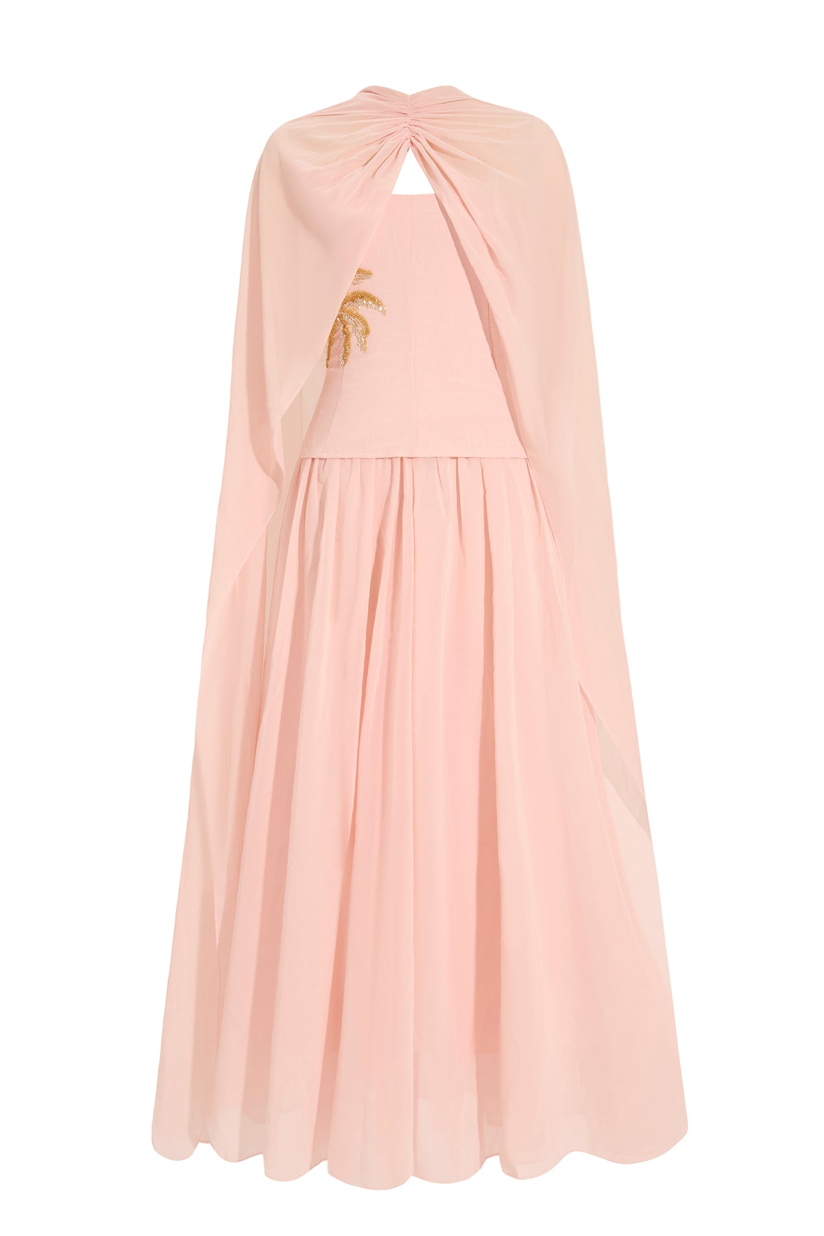 Sequin Embroidered Chiffon Midi Dress
