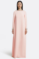 Rhinestone Boat Neck Long Sleeve Maxi Dress