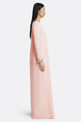 Rhinestone Boat Neck Long Sleeve Maxi Dress