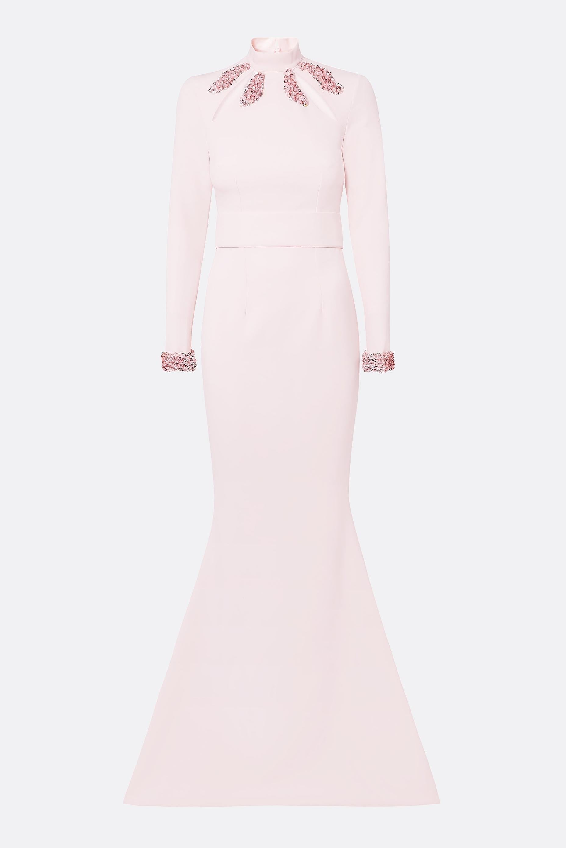 Sequin Cut-Out Long Sleeve Maxi Dress