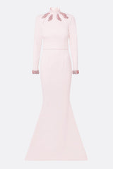Sequin Cut-Out Long Sleeve Maxi Dress