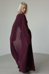 Knit Round Neck Midi Dress With Coat