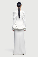 Gathering Long Sleeve Top & High Waist Maxi Skirt Set