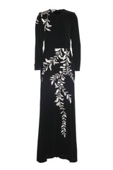 Sequin Embroidered Long Sleeve Midi Dress